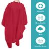 Barber Cape Hair Cut Cape for Men Kids Breathable Non-Stick Hair Elastic Adjustable Neck Snap Modern Red Salon Cape view 2