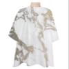Barber Cape Hair Cut Cape for Men Kids Non-Stick Hair Elastic Neck Grey and Gold Marble Pattern Salon Cape view 1