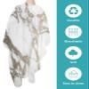 Barber Cape Hair Cut Cape for Men Kids Non-Stick Hair Elastic Neck Grey and Gold Marble Pattern Salon Cape view 2
