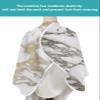 Barber Cape Hair Cut Cape for Men Kids Non-Stick Hair Elastic Neck Grey and Gold Marble Pattern Salon Cape view 4