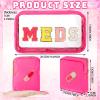 Hillban 2 Pcs Christmas Medicine Letter Bag Gift Chenille Preppy Clear Nylon Portable Makeup Meds Cases for Travel PVC Transparent Mini First Aid Storage Bag for Women(Lovely) view 3