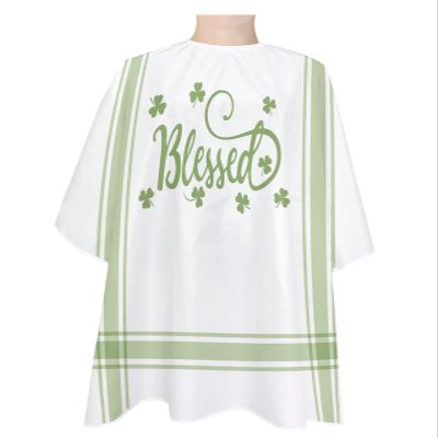 Barber Cape Hair Cut Cape for Men Kids Non-Stick Hair Elastic Neck St. Patrick's Day Lucky Clover Blessed Salon Cape