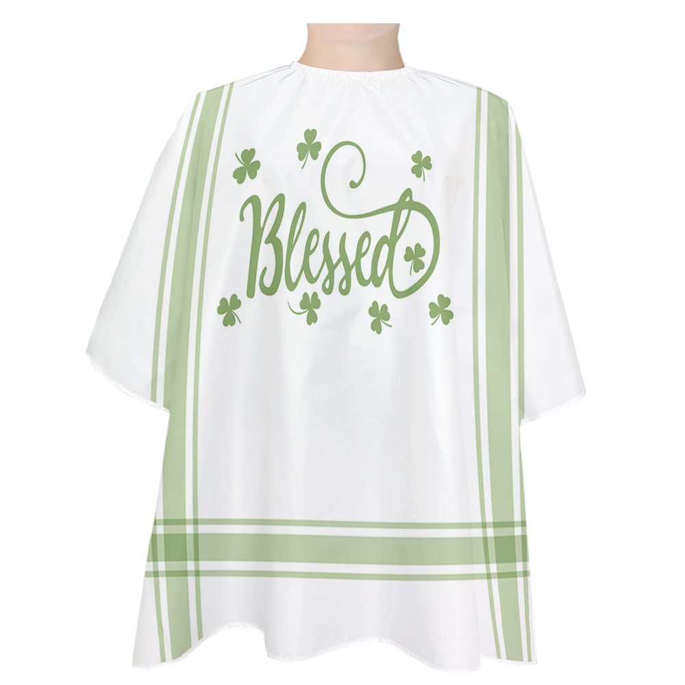 Barber Cape Hair Cut Cape for Men Kids Non-Stick Hair Elastic Neck St. Patrick's Day Lucky Clover Blessed Salon Cape