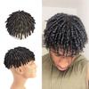 Afro Braids Toupee - Human Hair Units for Black Men - Crochet Braids, Dreadlock Locs - 8x10#1B Off Black view 1