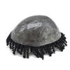 Afro Braids Toupee - Human Hair Units for Black Men - Crochet Braids, Dreadlock Locs - 8x10#1B Off Black view 4