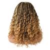 12.5X4.75 Curly Braided Swiss Lace Front Wigs for Women with Baby Hair 18" Hand Made Crochet Hair Curly Ends Box Braided Wig Heat Friendly Kanekalon Synthetic (#1B/27T Black Mix Blonde Color) view 4