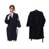 CALLARON Hair Salon Gown for Men and Women Barber Smock Tie Waist Belt Lightweight and Breathable Cutting Cape for Hairdressers Black view 2