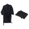 CALLARON Hair Salon Gown for Men and Women Barber Smock Tie Waist Belt Lightweight and Breathable Cutting Cape for Hairdressers Black view 3