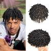 Afro Braids Toupee - Human Hair Units, Dreadlocks, Crochet Braids, Afro Men Hair Locs - Jet Black, 8x10 view 1