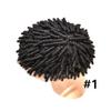 Afro Braids Toupee - Human Hair Units, Dreadlocks, Crochet Braids, Afro Men Hair Locs - Jet Black, 8x10 view 2
