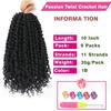 9 Pack Passion Twist Crochet Hair 10 Inch Pre-twisted Passion Twist Hair Pre Looped Boho Crochet Braids Hair for Women Girls and Kids (10Inch,1B) view 3