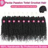 9 Pack Passion Twist Crochet Hair 10 Inch Pre-twisted Passion Twist Hair Pre Looped Boho Crochet Braids Hair for Women Girls and Kids (10Inch,1B) view 4
