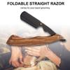 Henniu Straight Razor with Wooden Handle, Beard Care Shaving Razor, Folding Straight Razor Blades, Stainless Steel Shaving Tool view 2
