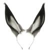 ATekatac Rabbit Ears Handmade Animal Ears Halloween Cosplay Bunny Ears Flower Headband (Black Gray) view 1