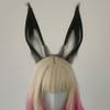 ATekatac Rabbit Ears Handmade Animal Ears Halloween Cosplay Bunny Ears Flower Headband (Black Gray) view 2