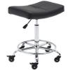 CoVibrant Adjustable Rolling Stool with Extra Wide Seat, Lockable Rubber Wheels & Footrest - Swivel Stool Chair for Kitchen, Lab, Office, Salon, Home (Black, 19''-24'') view 1