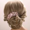 Aimimier Luxury Rhinestone Inlaid French Combs Crystal Hair Comb Barrette Hair Pins Hair Accessories for Brides and Bridesmaids(Pink) view 1