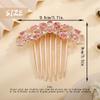 Aimimier Luxury Rhinestone Inlaid French Combs Crystal Hair Comb Barrette Hair Pins Hair Accessories for Brides and Bridesmaids(Pink) view 2