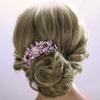 Aimimier Luxury Women Bride Hair Accessories Crystal Hair Combs Rhinestone Hair Pins Hair Clip for Bridesmaid Headpiece(Purple) view 1