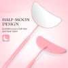 Beaupretty 2pcs Handheld Eyelash Extension Mirrors Half-Moon Design Non-Slip Handle for Easy Viewing Portable Eyelash Supplies for Lash Grafting and Application view 4