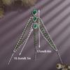 Xerling Green Crystal Pendant Head Chain Boho Layered Rhinestones Forehead Headpiece Tassel Head Jewelry for Women Wedding Hair Clip Accessories for Brides (Green-Silver) view 3