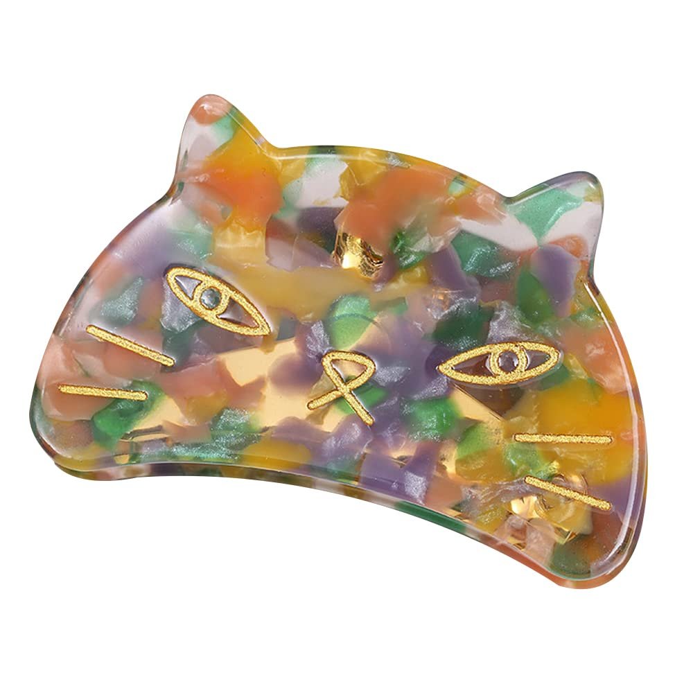 Cute Cat Head Hair Clips,Cellulose Acetate Hair Clips,Small Claw Clips for Girl,Hair Accessories,S4
