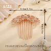 Aimimier Luxury Crystal Inlaid Flower Hair Side Combs Decorative Rhinestone Headpieces Wedding Hair Accessories for Women(Champagne) view 2