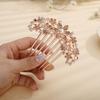 Aimimier Luxury Crystal Inlaid Flower Hair Side Combs Decorative Rhinestone Headpieces Wedding Hair Accessories for Women(Champagne) view 3