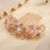 Aimimier Luxury Crystal Inlaid Flower Hair Side Combs Decorative Rhinestone Headpieces Wedding Hair Accessories for Women(Champagne) view 4