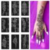 Mzstgh Henna Tattoo Stencils kit,Temporary Tattoos Stencils Reusable Henna Tattoo kit for Hand Forearm Airbrush Tattooing Template, Indian Temporary Tattoo Stickers view 2