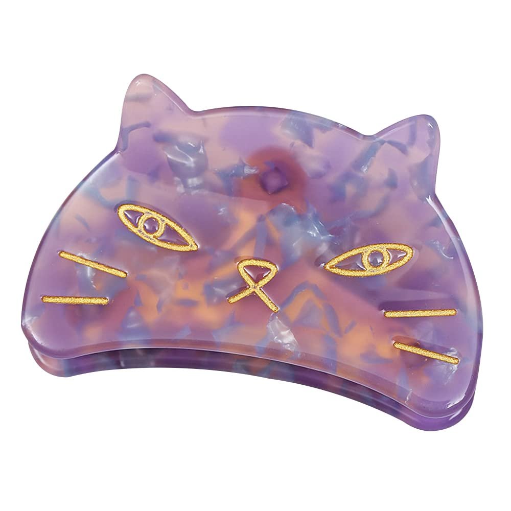 Cute Cat Head Hair Clips,Cellulose Acetate Hair Clips,Small Claw Clips for Girl,Hair Accessories,S2