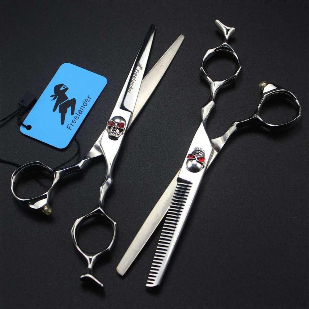 6.0 Inch Hairdressing Shears Hair Cutting Scissor Set, 440C Stainless Steel Hair Cutting Scissors Setprofessional Barber Shears Kit Tools, Sharp And Durable, Free Leather Bags, for The Salon Only