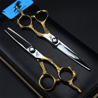6.0 Inch Hair Cutting Scissor Set, 440C Stainless Steel Hair Cutting Scissors, Setprofessional Barber Shears Kit Tools, Sharp And Durable, Free Leather Bags, for The Salon Only