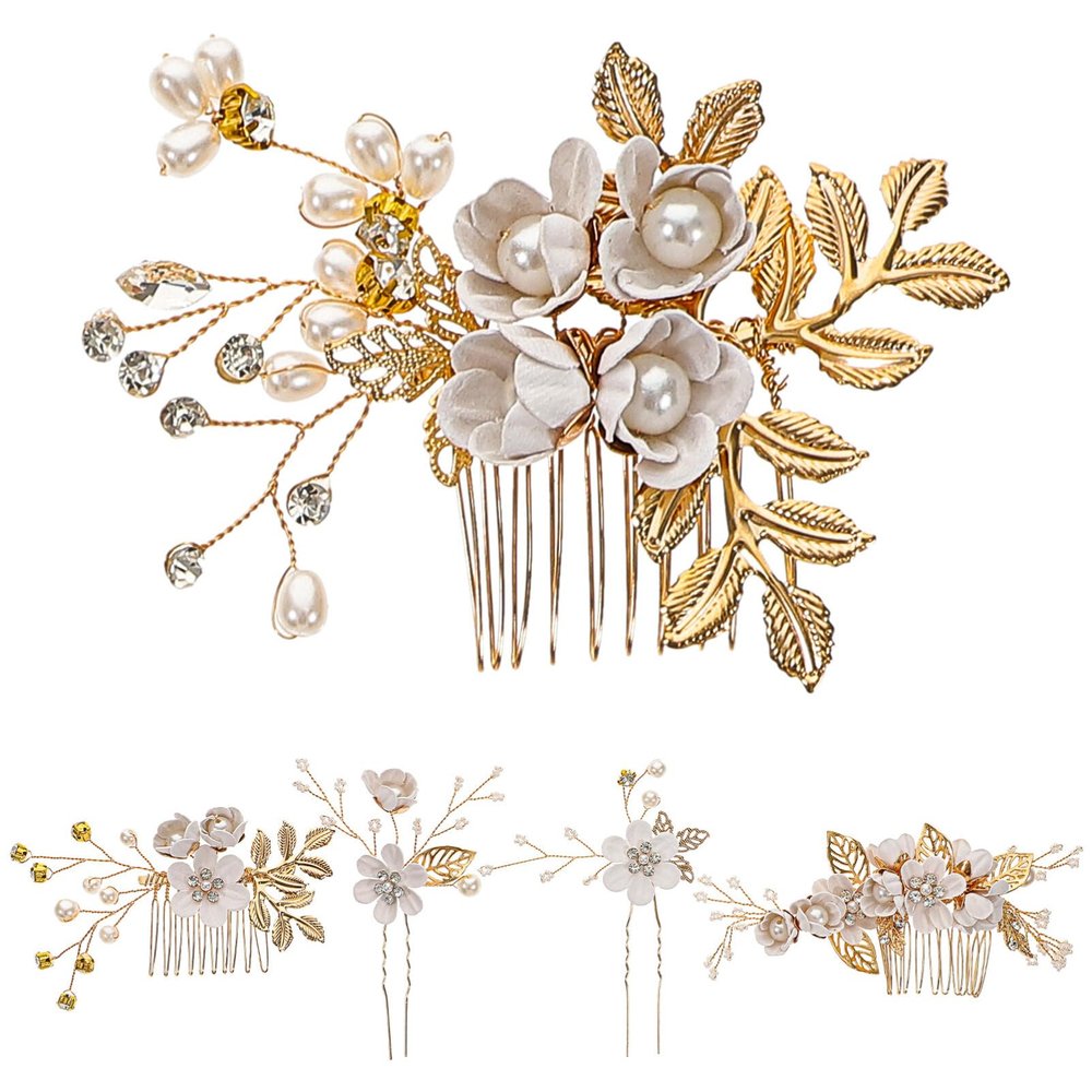 1 Set Wedding Hair Accessories Crystal Comb Clips Hair Comb Bride Headpieces Wedding Hair Accessories for Bride and Bridesmaids