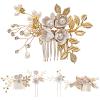 1 Set Wedding Hair Accessories Crystal Comb Clips Hair Comb Bride Headpieces Wedding Hair Accessories for Bride and Bridesmaids view 1