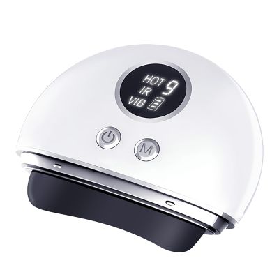 MayBud Electric Gua Sha Bian Stone Facial Tool, Led Facial Massage Scraping Board, 4 Modes 9 Levels of Heating and Vibration for Neck Facial Lift, Skin Tightening, Anti-Aging Reduce Puffiness.
