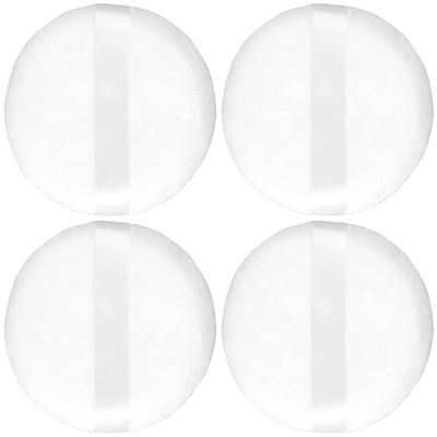 Beavorty 4pcs Large Round Plush Makeup Powder Puff for Face Body Soft Skin-friendly Velour Applicator for Loose Powder for Daily Use Special Occasions
