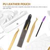 Beaupretty Eyelash Tweezers Storage Bag Pu Leather Magnetic Snap Compact Travel Pouch Organizer for Lash Extension Tools view 4