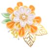MIAO WU Japanese Hair Clip Cherry Blossom Japanese HairPin Kimono Hanfu Flower Hair pin Band Clip Japanese Hair Accessories for Women Girl (Yellow) view 2