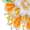 MIAO WU Japanese Hair Clip Cherry Blossom Japanese HairPin Kimono Hanfu Flower Hair pin Band Clip Japanese Hair Accessories for Women Girl (Yellow) view 3