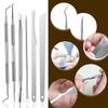 7-Pack Ingrown Toenail Tool, Toenail File and Lifters, Professional Surgical Stainless Steel Ingrown Toenail Tool- Safe Nail Cleaning Treatment Pedicure Tools Kit Under view 3