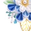 MIAO WU Japanese Hair Clip Cherry Blossom Japanese HairPin Kimono Hanfu Flower Hair pin Band Clip Japanese Hair Accessories for Women Girl (Blue) view 3