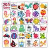 Partywind 204 Glitter Styles Individually Wrapped Sheets Kids Fake Tattoos, Birthday Surprise for Boys and Girls Party Supplies Favors, Waterproof Tattoo Stickers for Goodie Bag Stuffers view 1