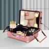 CeRaBuRET Makeup Train Case, Cosmetic Organizer Box Makeup Case with Lights and Mirror, Makeup Case with Customized Dividers, Large Makeup Artist Organizer Kit For Storing (Rose Gold) view 4