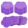 100-Count Facial Sponges Compressed Facial Sponges Natural Facial Cleansing Sponges Pads Cute Flower Shape Exfoliating Sponges for Cleansing Reusable,Best Makeup Gift, Purple view 1