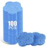 100-Count Facial Sponges Compressed Facial Sponges Natural Facial Cleansing Sponges Pads Cute Flower Shape Exfoliating Sponges for Cleansing Reusable,Best Makeup Gift, Blue view 1