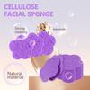 Spunspon 50-Count Facial Sponges, Natural, Modern Flower Shape, Purple, Reusable, Exfoliating, Cleansing, Makeup Gift view 2