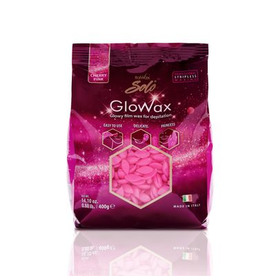 Italwax Cherry Pink Glowax - 400g / 14.10 oz - Hard wax beads for hair removal - Synthetic formulation ideal for sensitive skins - Recommended for delicate areas