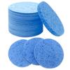 50-Count Large Compressed Facial Sponges for Estheticians, Daily Cleansing and Gentle Exfoliating- 100% Natural Cellulose Spa Sponge Perfect for Removing Dead Skin, Dirt and Makeup (Round 2.95",Blue) view 1