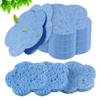 Spunspon 50-Count Facial Sponges, Natural, Blue, Modern Style, Reusable, Exfoliating, Cleansing, Makeup Removal, Travel-Friendly, Gift for Her view 1